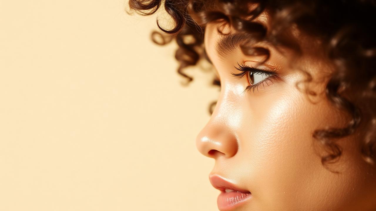 Nahaufnahme definierter Locken im weichen Tageslicht vor sandfarbenem Hintergrund