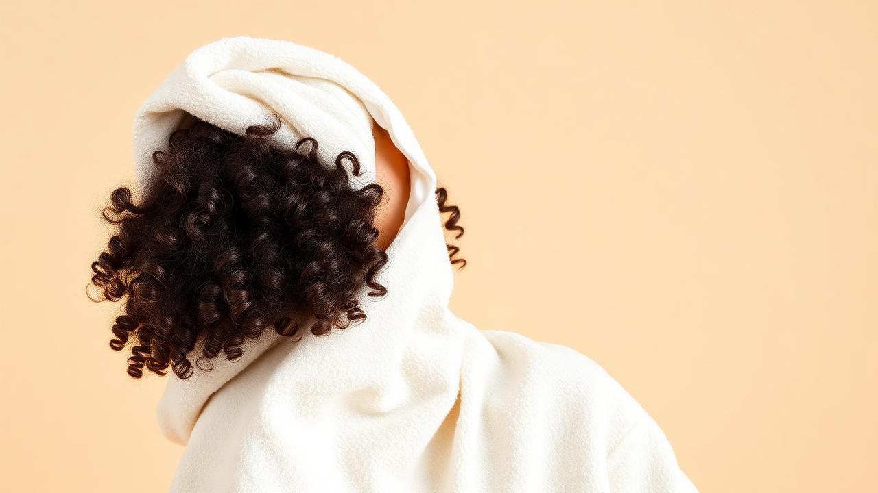 Locken in ein weiches Baumwolltuch gewickelt — die Plopping-Methode